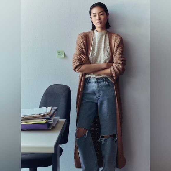 Mango Openwork Long Cardigan New - Picture 6 of 8